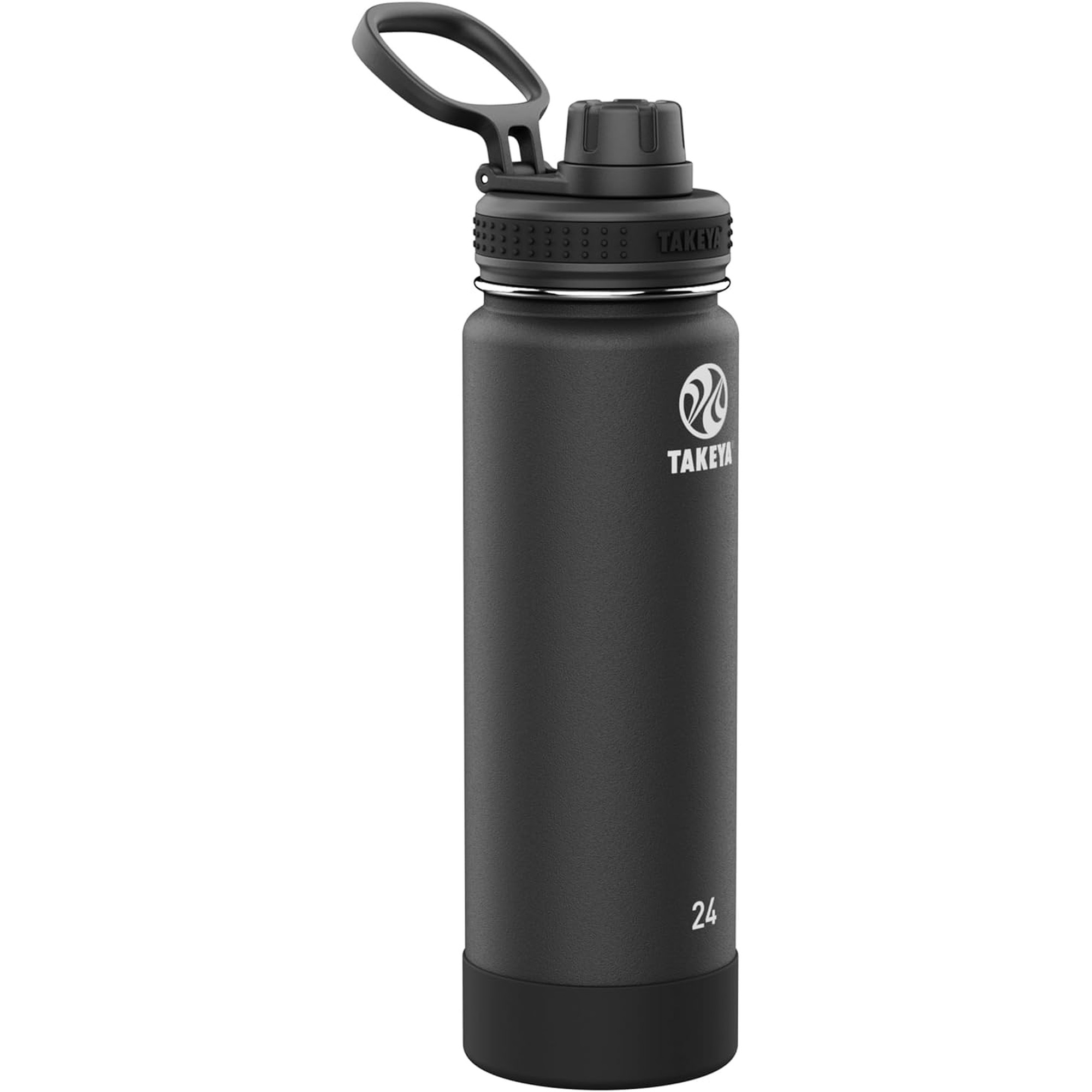 Takeya Actives Stainless Steel Water Bottle, Insulated Spout Lid, Keeps Drinks Cold 24 Hrs, Leakproof, Durable, Dishwasher Safe, Ideal for Gym, Travel, Fits Most Cup Holders, 18 oz/Bluestone