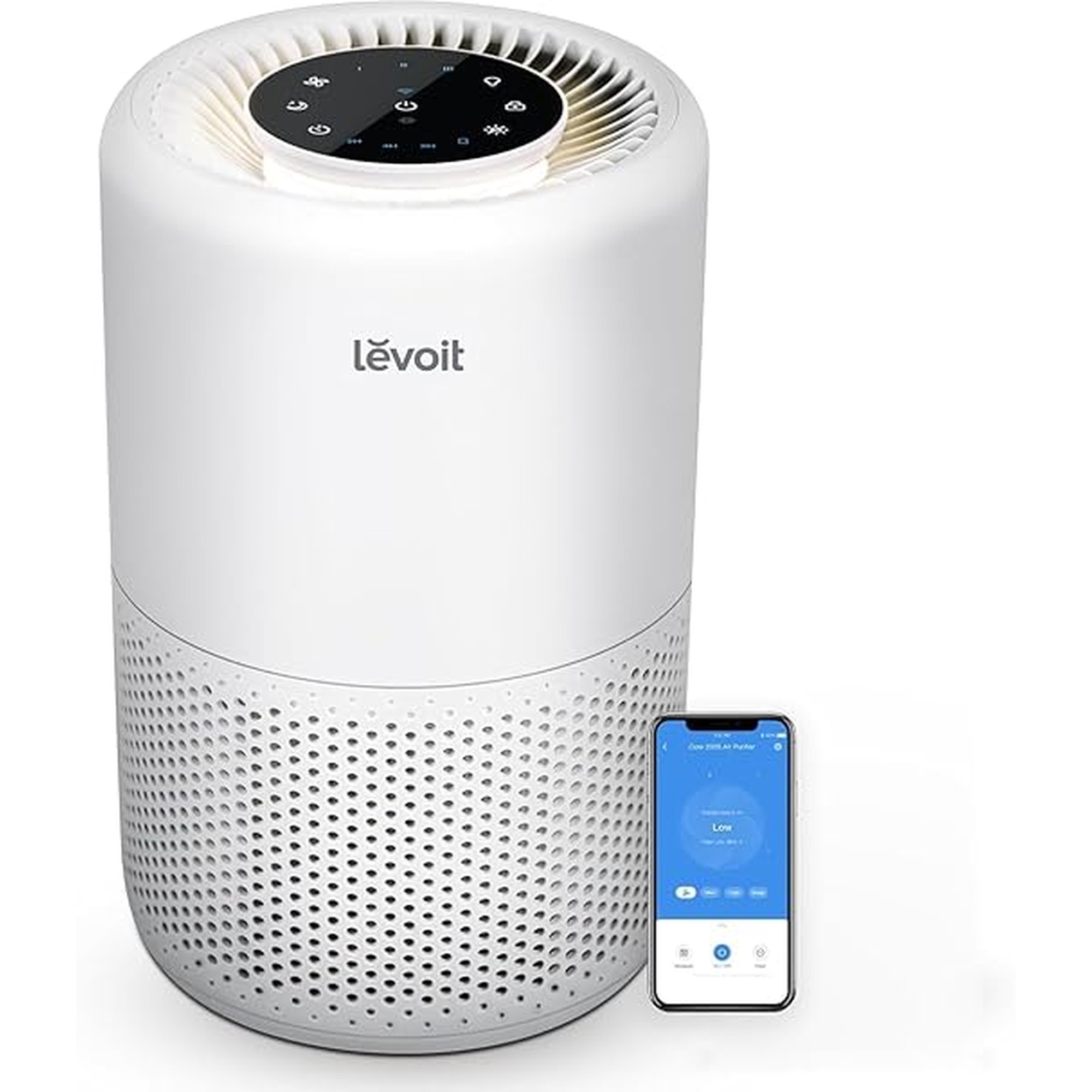LEVOIT Air Purifier for Home Bedroom Dorm Room, Smart & Voice Control, AHAM VERIFIED, 3-in-1 Filter With HEPA Sleep Mode, for Pollen, Pollutants, Smoke, Dander, Dust, Core 200S-P, White