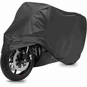 Zlirfy Motorcycle Cover,Motorcycle Accessories,Motorbike Full Cover Motorcycle Covers Waterproof Outdoor,Car Accessories Universal Motorbike Cover with Lock-Holes & Storage Bag