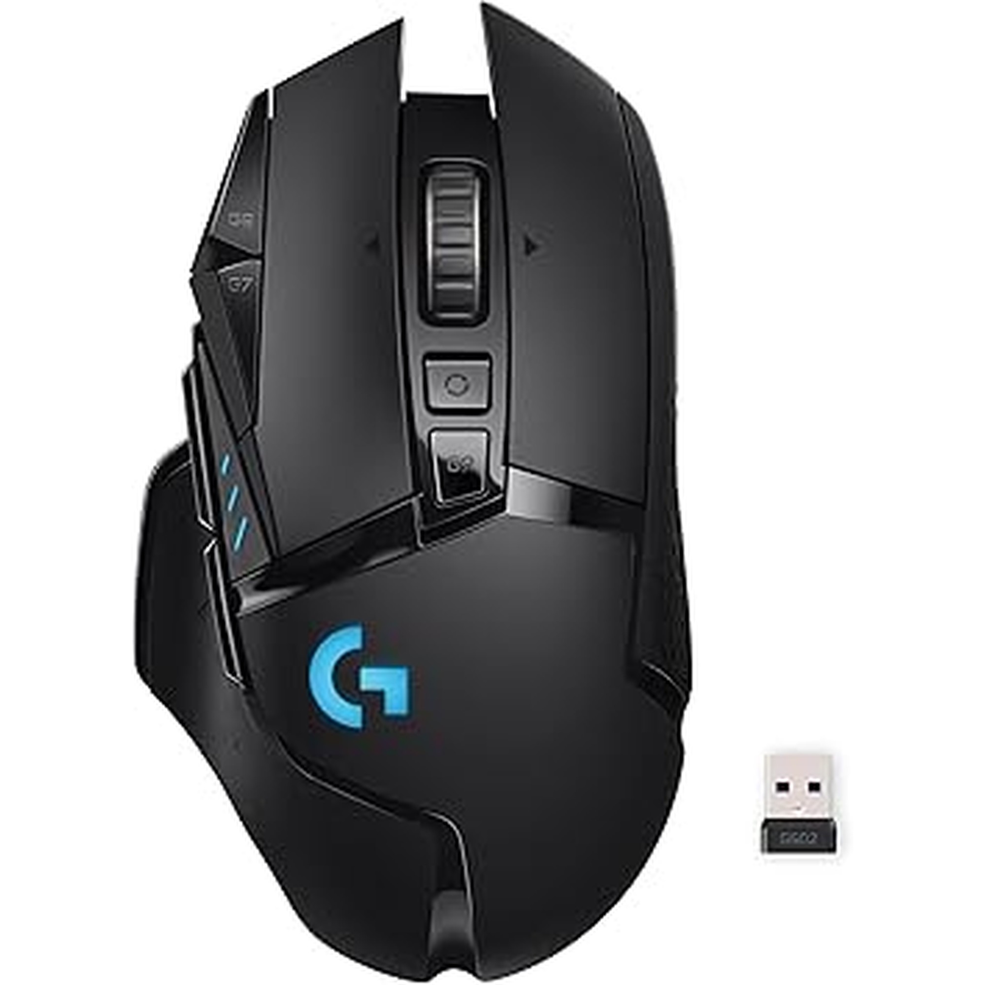 Logitech G502 Lightspeed Wireless Gaming Mouse with Hero 25K Sensor, PowerPlay Compatible, Tunable Weights and Lightsync RGB - Black