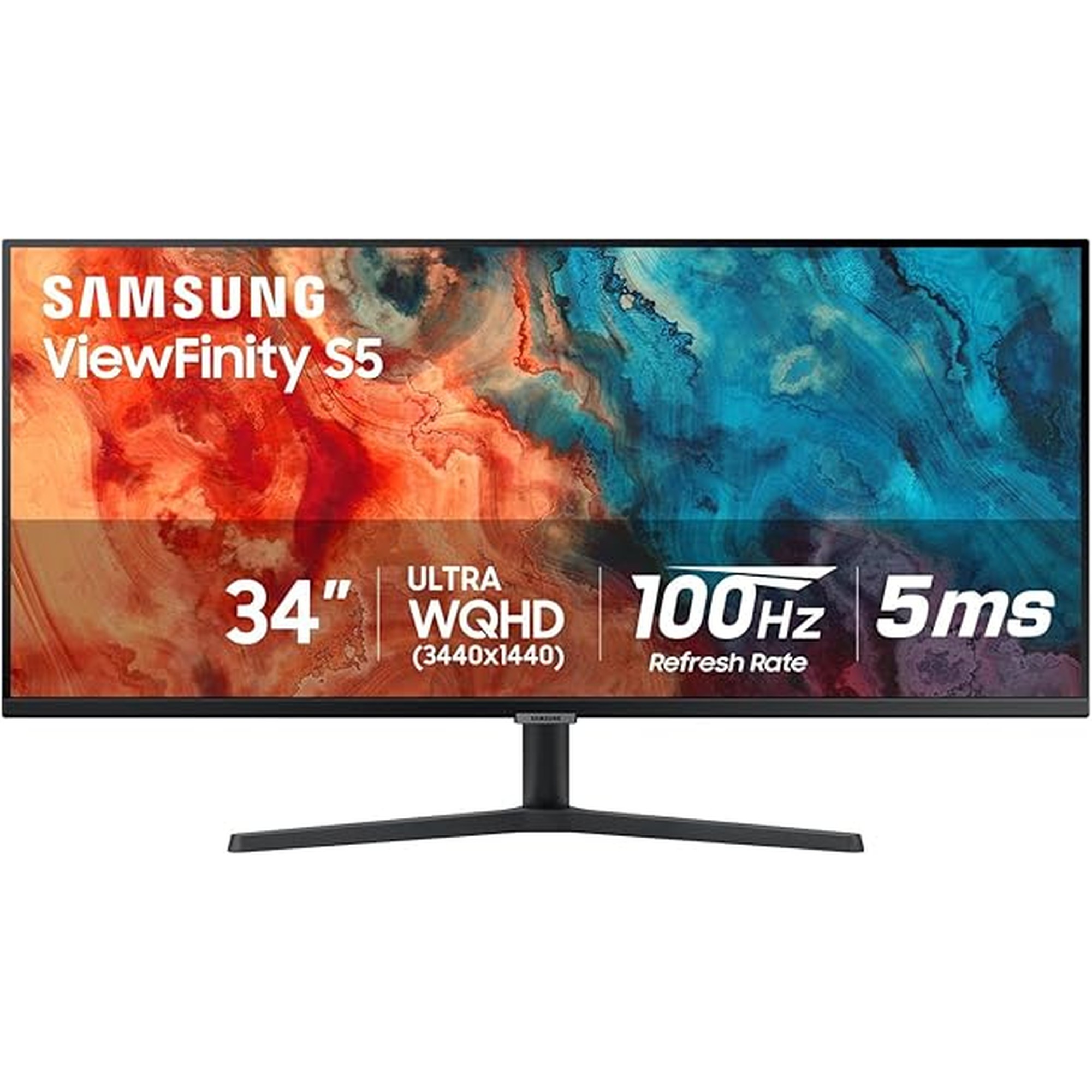 Samsung 34" ViewFinity S50GC Series Ultrawide QHD Monitor, 100Hz, 5ms, HDR10, AMD FreeSync, Ultrawide Screen, Eye Care, Thin Bezels, PIP, PBP, LS34C50DGANXZA, 2023, Black