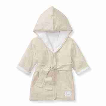 Burt's Bees Baby Infant Hooded Robe Organic Knit Terry Unisex Bathrobe, Newborn Bath Essentials, Unisex Boys and Girls, Size 0-9 Months Old