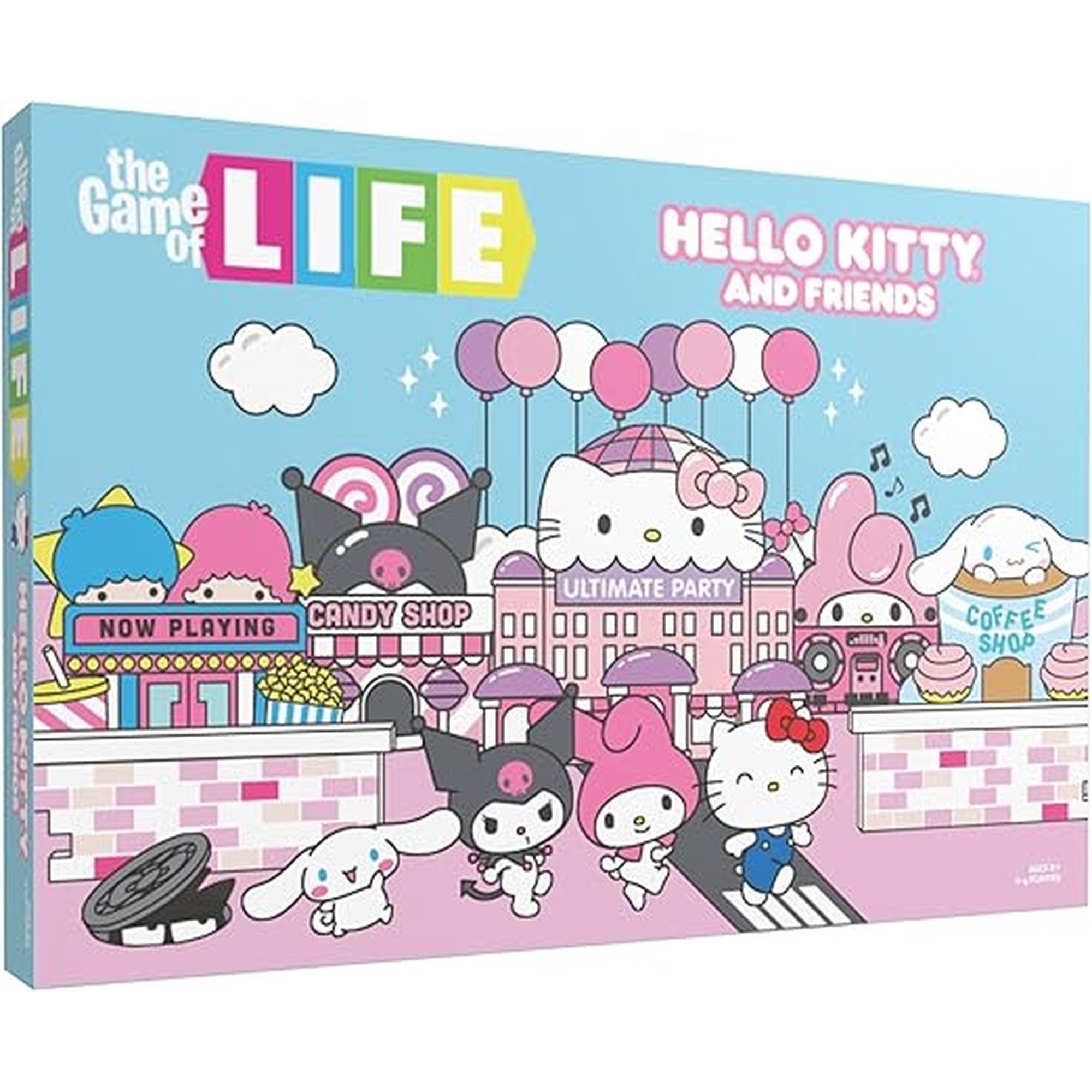 The Game of Life: Hello Kitty and Friends Board Game, Collect Apples and Buy Bows on The Way to The Ultimate Party, Play as Hello Kitty, Kuromi, & More, Officially Licensed Collectible & Merchandise