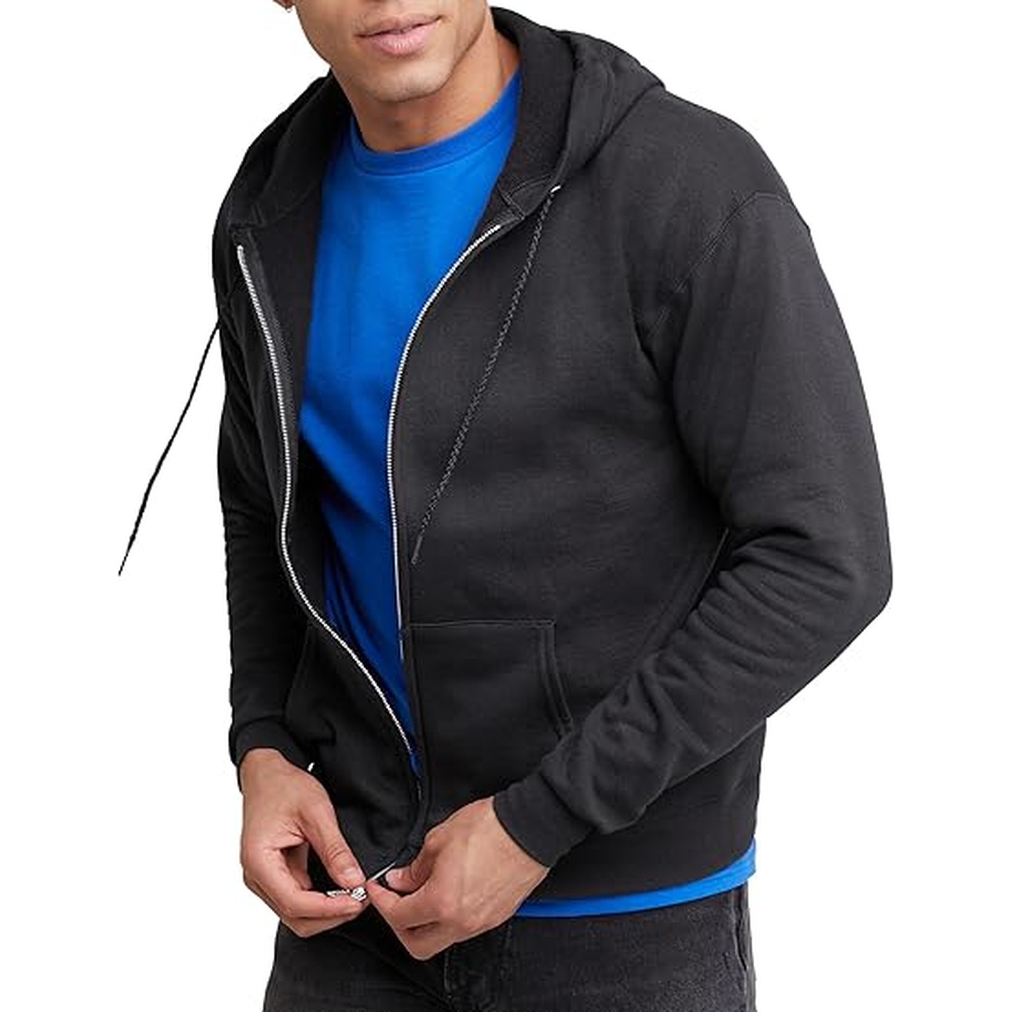 Hanes Men's Zip-up Hoodie, Ecosmart Fleece Full-zip Hoodie for Men, Hooded Sweatshirt