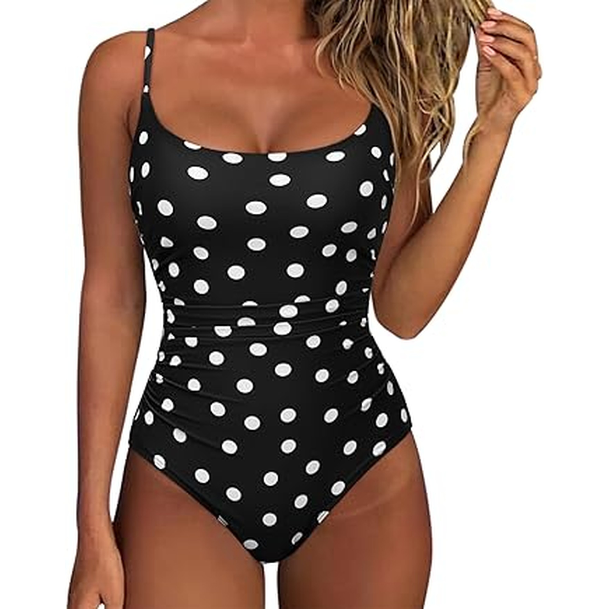SUUKSESS Women One Piece Tummy Control Swimsuit Crisscross Backless Bathing Suit