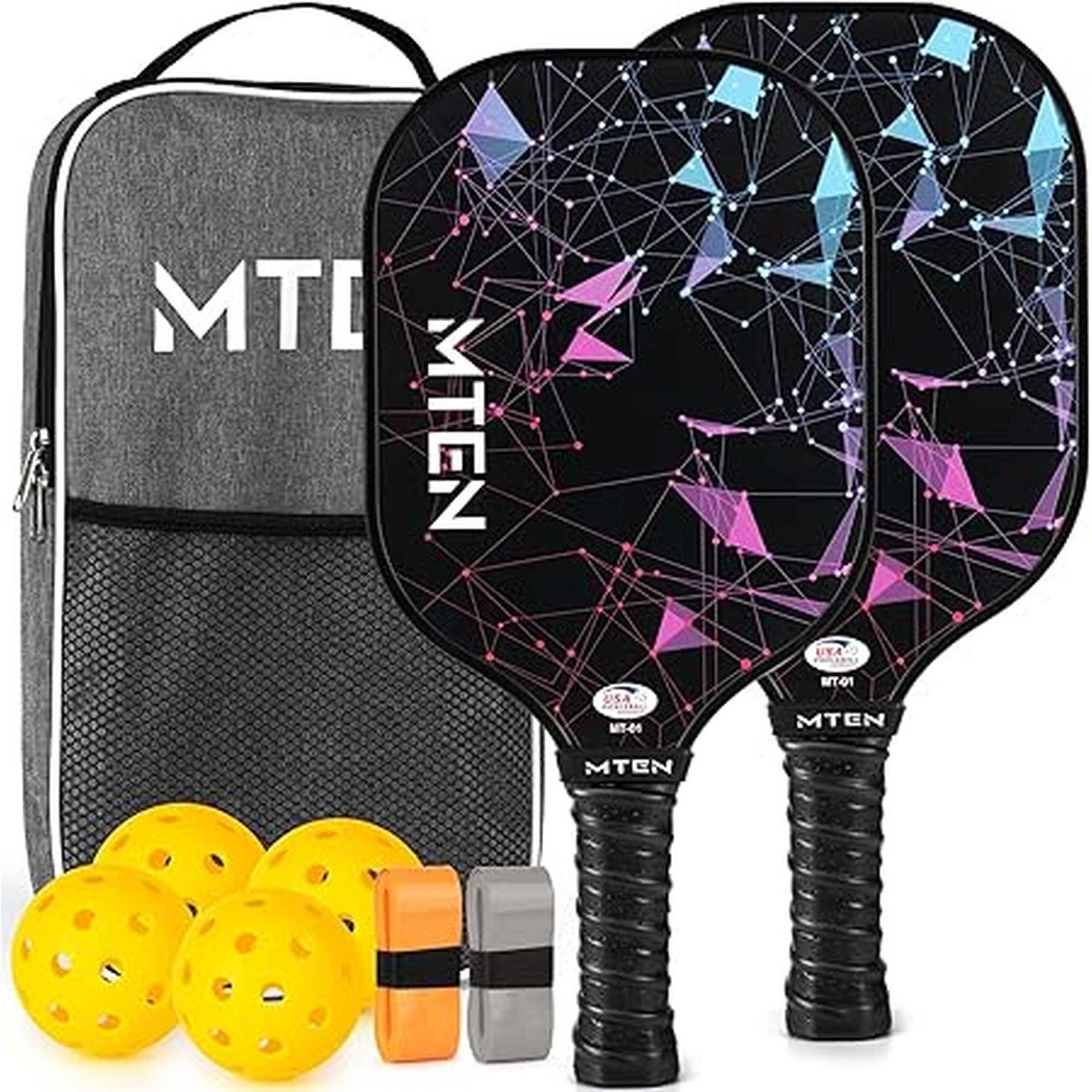 Pickleball Paddles, USAPA Approved Fiberglass Surface Pickleball Set with Pickleball Rackets, Pickleball Paddles Set â€‹for Men Women