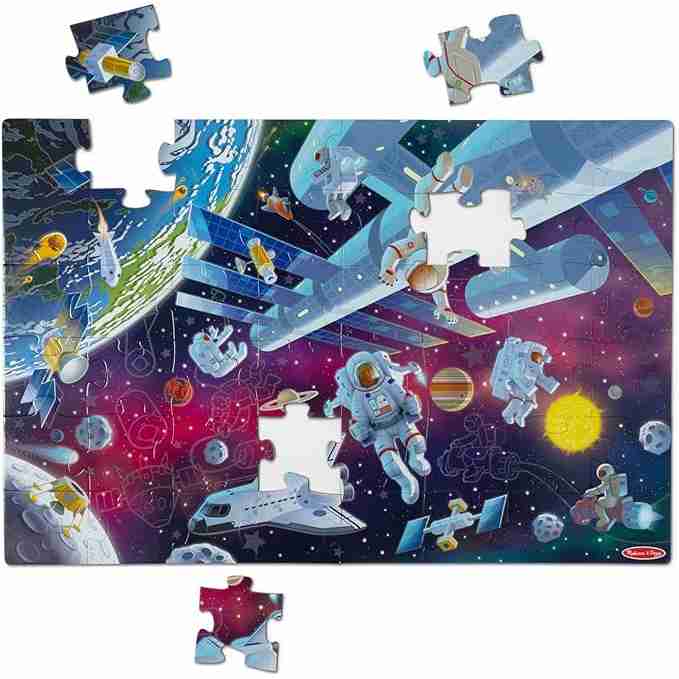 Melissa & Doug Outer Space Glow-in-The-Dark Cardboard Jigsaw Floor Puzzle â€“ 48 Pieces, for Boys and Girls 3+ - FSC-Certified Materials