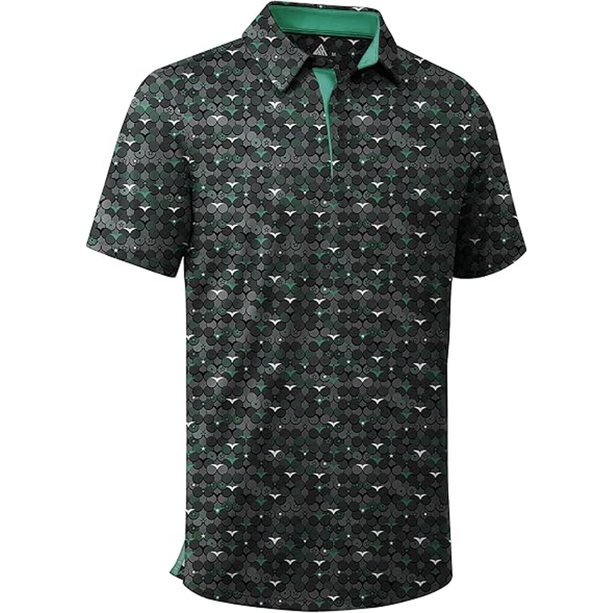 ZITY Men's Golf Shirts Short Sleeve Moisture Wicking Performance Print Patterns Casual Collared Golf Polo Shirt for Men