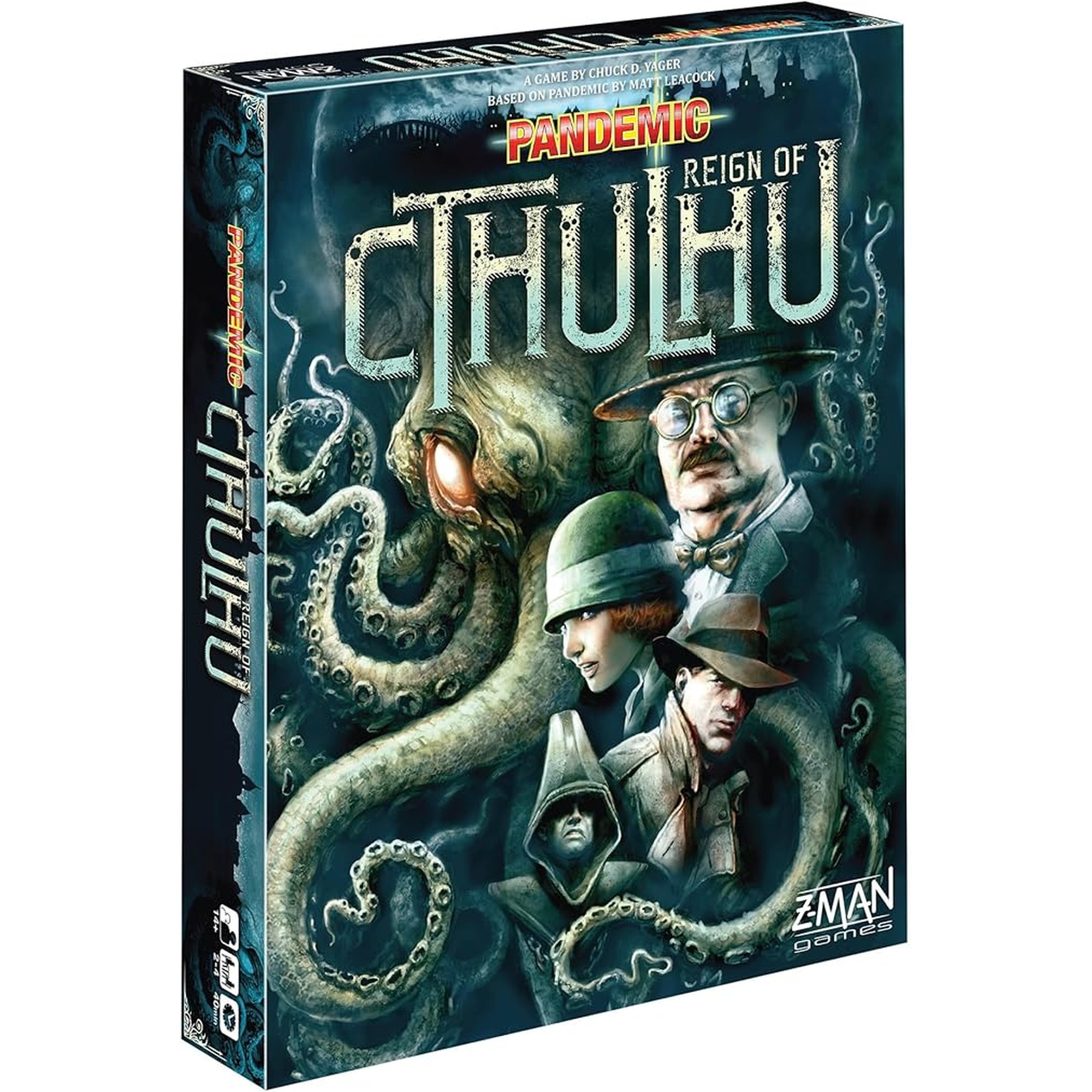 Asmodee Pandemic Reign of Cthulhu Board Game - Investigate and Confront Cosmic Horror, Cooperative Strategy Game, Family Fun for Kids & Adults, Ages 14+, 2-4 Players, 40 Minute Playtime