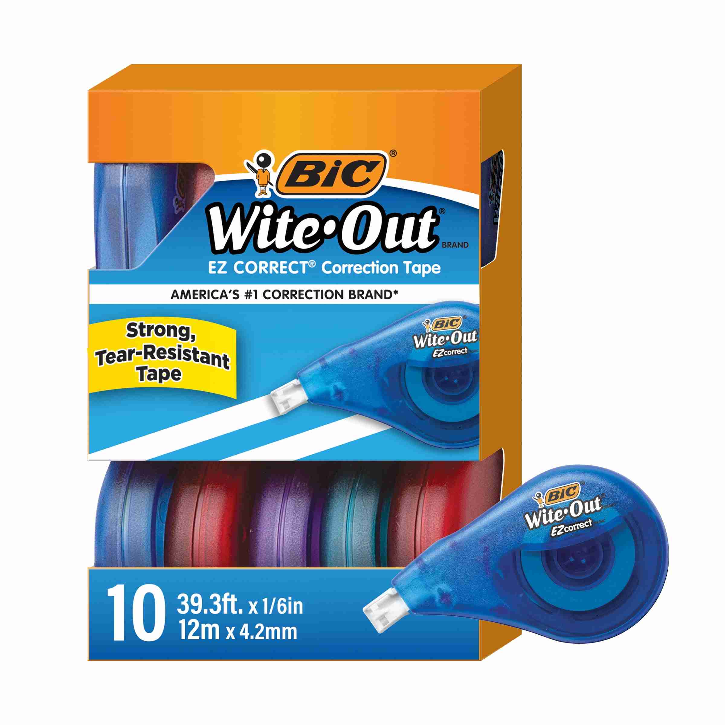 BICÂ® Wite-OutÂ® Brand EZ CorrectÂ® Correction Tape, White, 10 Pack
