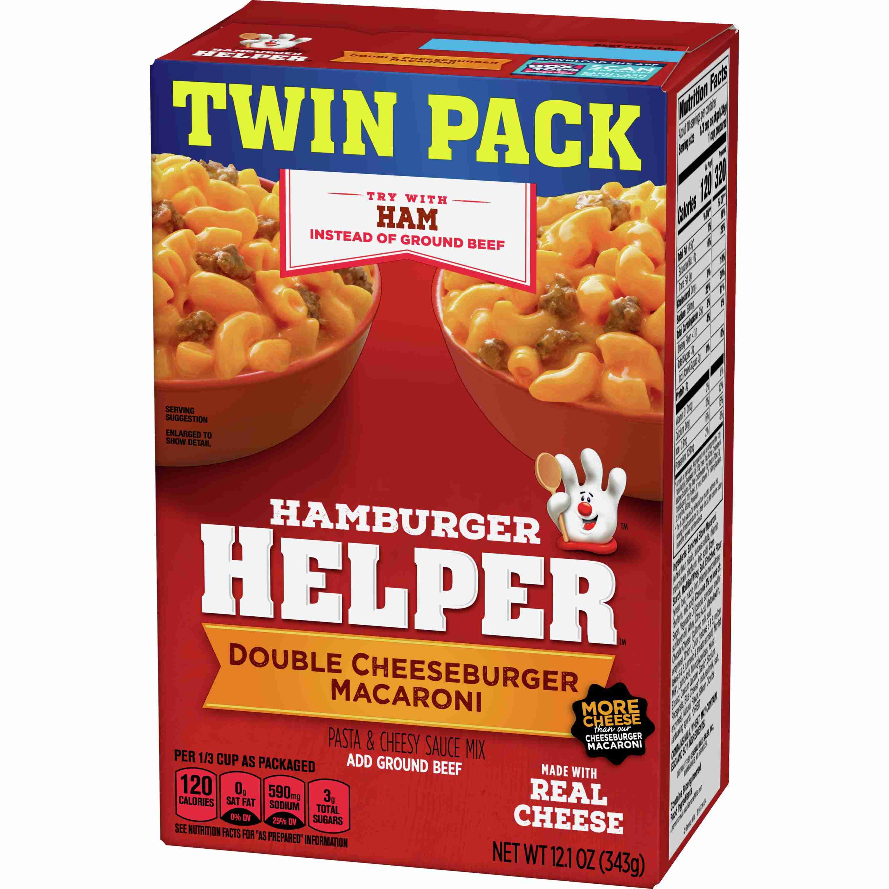 Hamburger Helper Double Cheeseburger Macaroni, 13.6 oz., Twin Pack