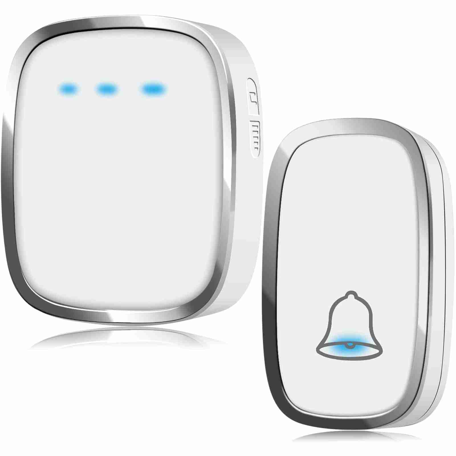 Kasonic Wireless Doorbellï¼ŒPlug-Play Waterproof Bell Operating Range Up To 1000 Feet, Adjustable Volume, Quality Sound And LED Flash Indicator