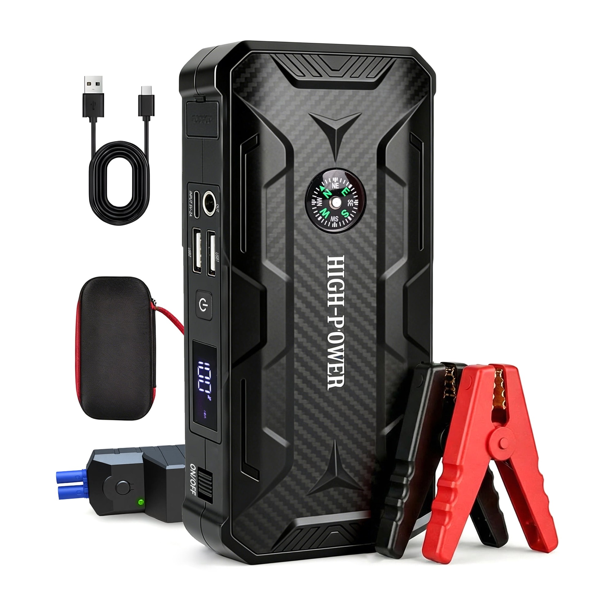 MORSUMA Car Jump Starter, 1500A Peak 12V Battery Booster for Up to 6.0L Gas and 4.0L Diesel Engines